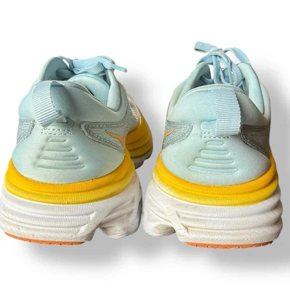 HOKA ONE ONE Bondi 8 Blue Summer Song Blue Yellow Country Air Size 9B - Picture 5 of 7
